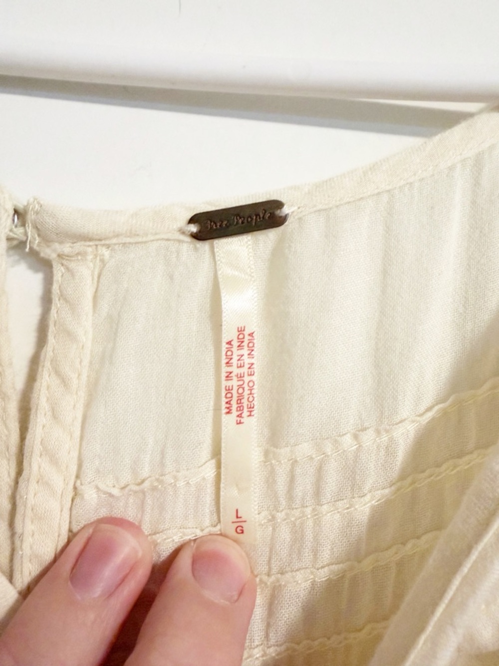 Free People Meadows Edge Maxi Dress Cream Ivory Cotton Drop Waist L - Picture 7 of 10